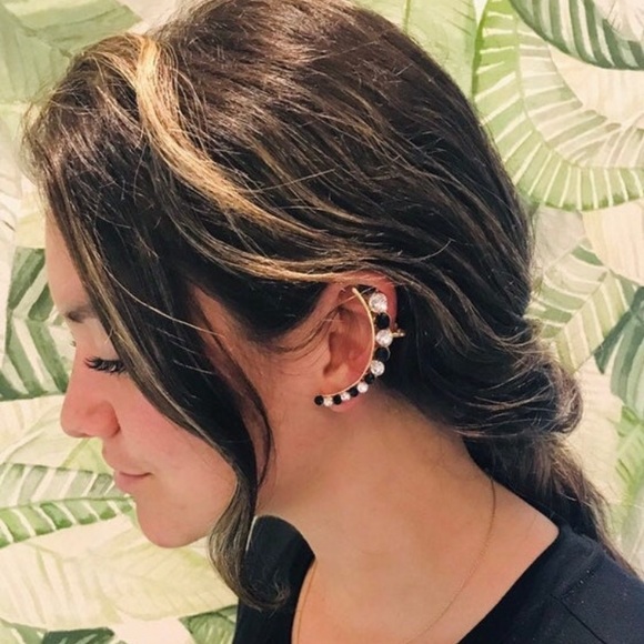 Statement Black & Clear Ear Climber - Picture 6 of 6